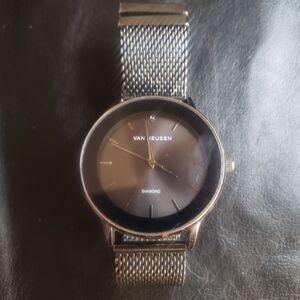 Van Heusen DAIMOND Stainless Steel Mesh Watch l Quartz Needs New Battery